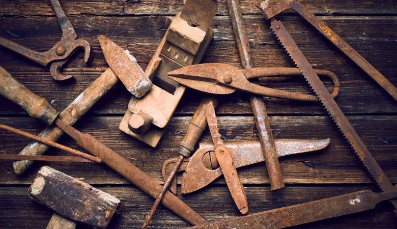 old tools that were bought and only used once for a home renovation