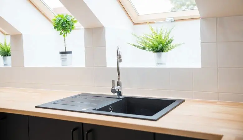 black kitchen sink