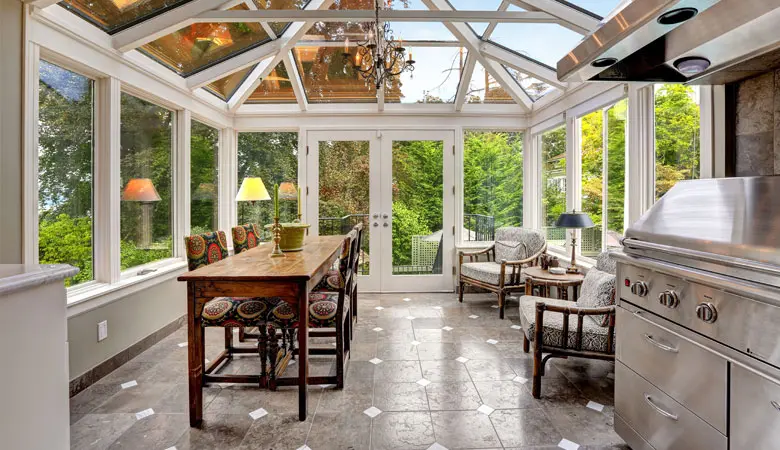 sunroom home addition living room