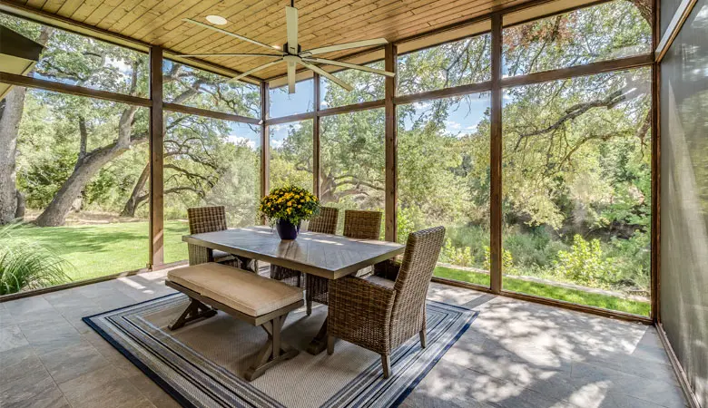 rear extension sunroom eating area